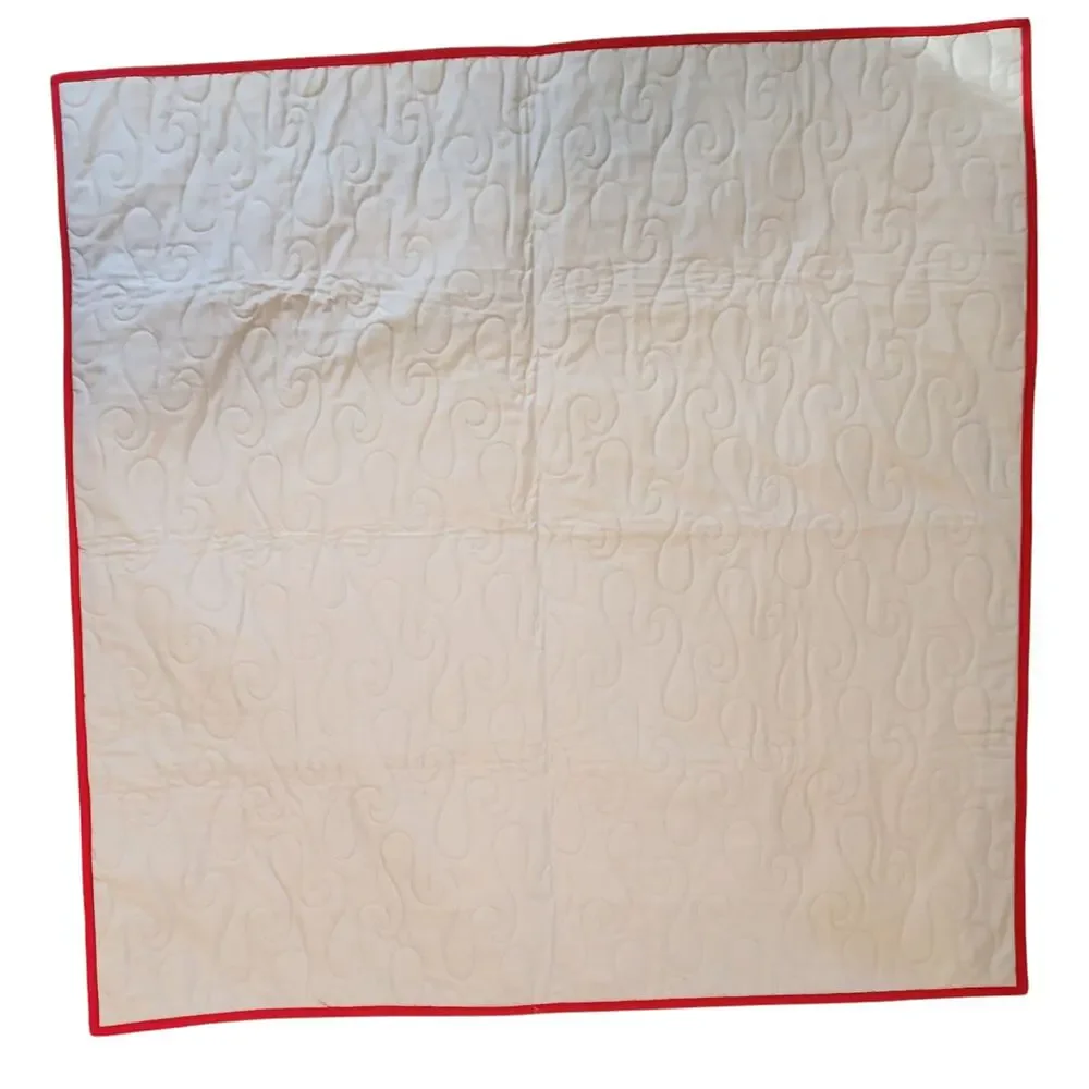 Handmade, New Lap quilt Trees Gray Red Cream 40X40
